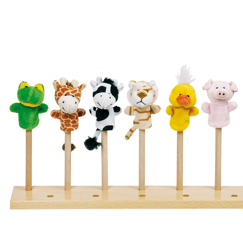 Goki pluche vingerpop dier, 6st.
