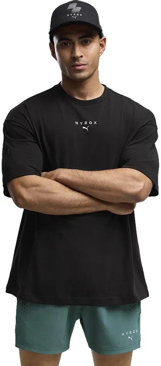 Puma x hyrox lifestyle t-shirt met korte mouwen zwart xl man xl