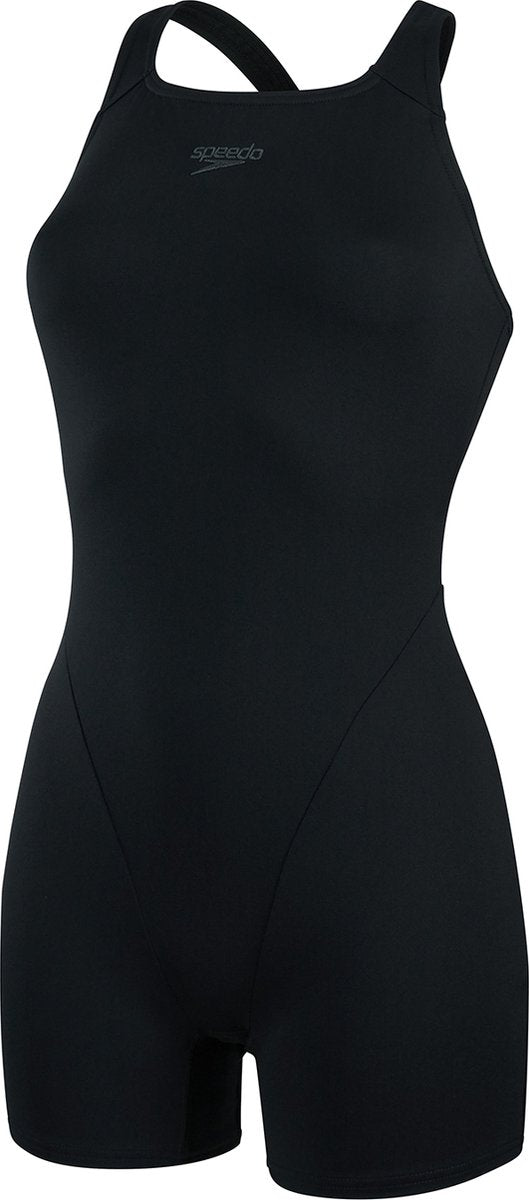 Speedo endurance+ legsuit dames sportbadpak - badpak dames met pijpjes - chloorbestendig zwempak dames - kleurvast sportbadpak dames - zwart - 38
