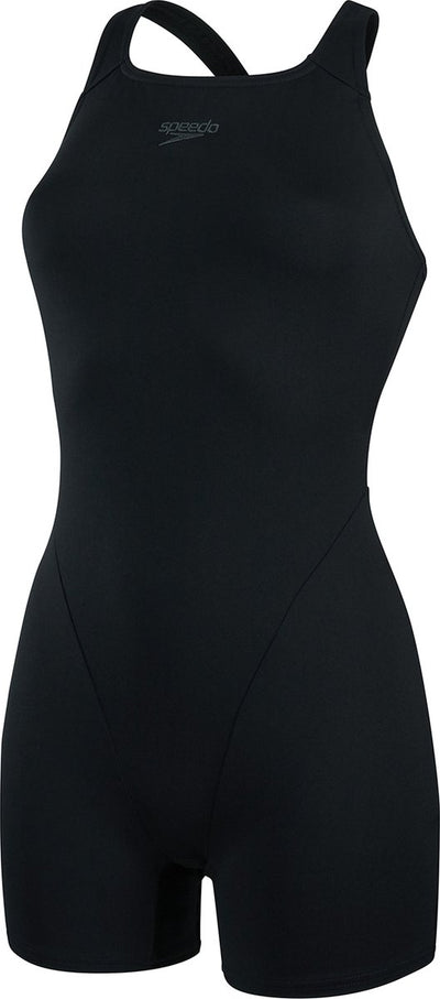 Speedo endurance+ legsuit dames sportbadpak - badpak dames met pijpjes - chloorbestendig zwempak dames - kleurvast sportbadpak dames - zwart - 44