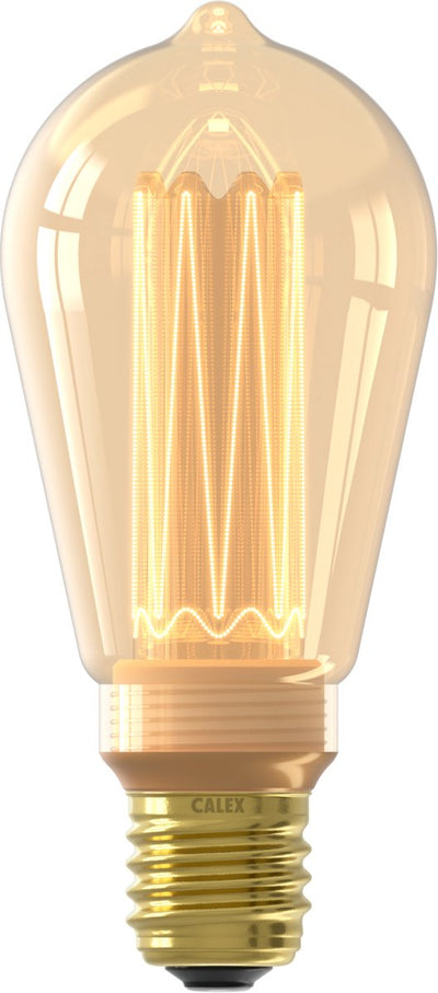 Calex crown series led lamp - e27 - rustiek lichtbron goud - 3.5w - dimbaar