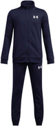 Under armour ua rival knit track suit-blu jongens trainingspak - midnight navy - midnight navy - wit
