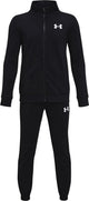 Under armour ua rival knit track suit-blk jongens trainingspak - zwart - wit