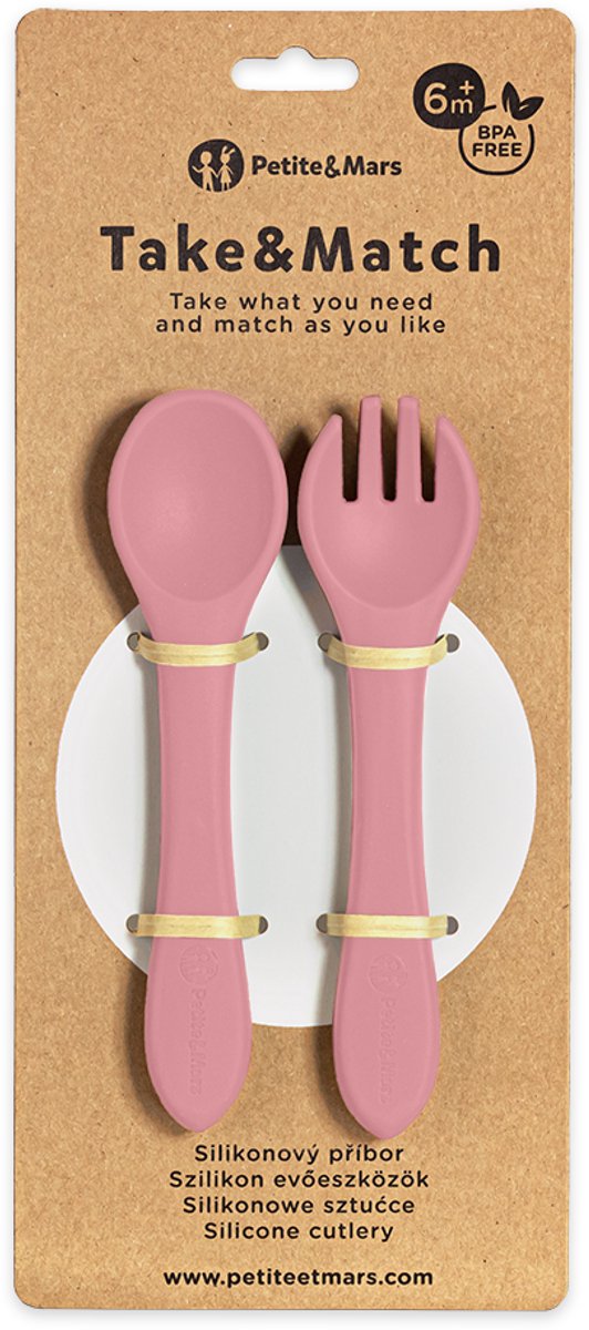 Petite mars | siliconen bestekset dusty rose