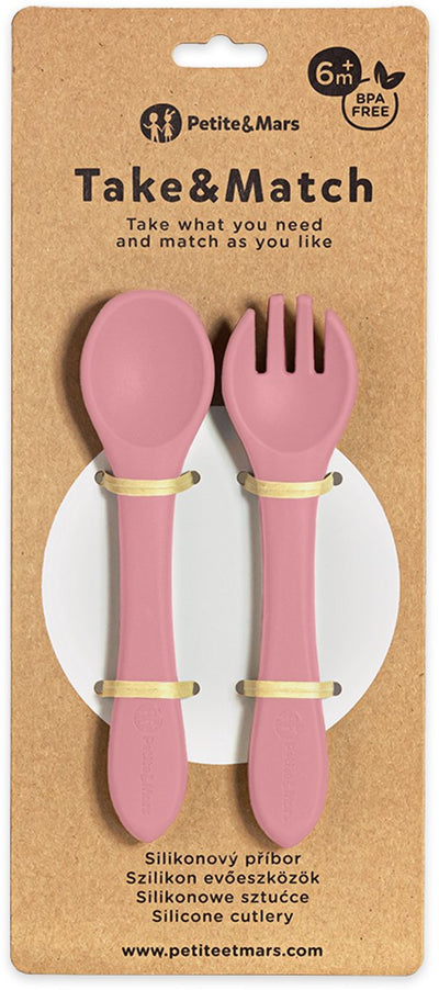 Petite mars | siliconen bestekset dusty rose