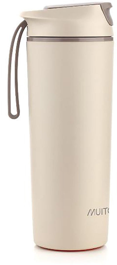 Muitomas never fall down waterfles - anti-val zuignapsysteem - antislipgreep - thermische constructie - 450ml - wit
