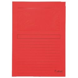 L-hoesjes 50105e papier 31x22cm rood venster beschrijfbaar