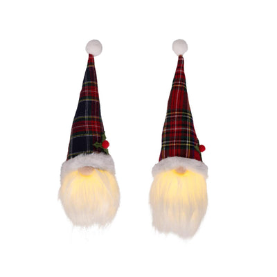 Lumineo kersthanger gnoom led polyester 6x6x20cm