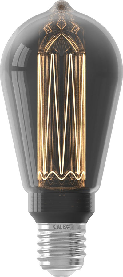 Calex crown series led lamp - e27 - rustiek lichtbron titanium - 3.5w - dimbaar