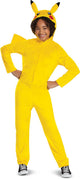 Disguise pokémon, pikachu jumpsuit met capuchon deluxe, maat l (10-12 jaar)
