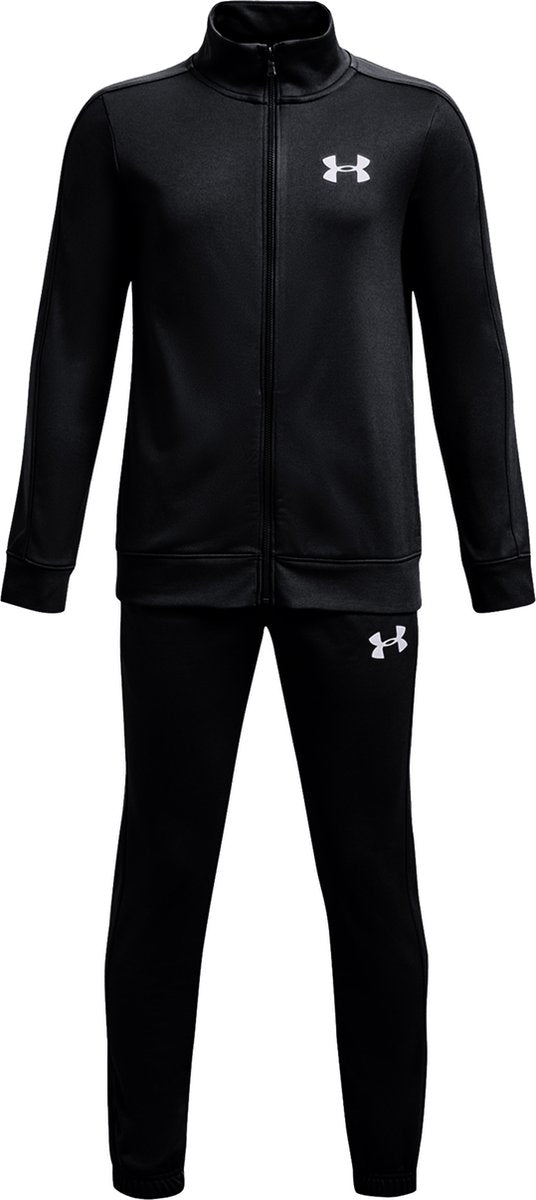 Under armour ua rival knit track suit-blk jongens trainingspak - zwart - wit 128