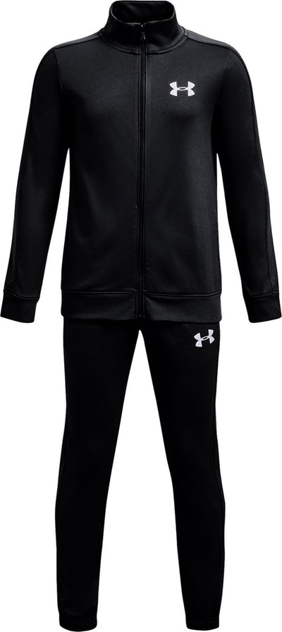 Under armour ua rival knit track suit-blk jongens trainingspak - zwart - wit