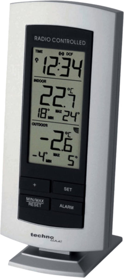 Nextime weerstation - inclusief buitensensor - radiogestuurde wekker - binnen en buiten temperatuurweergave - alarmfunctie - technoline ws 9140-it