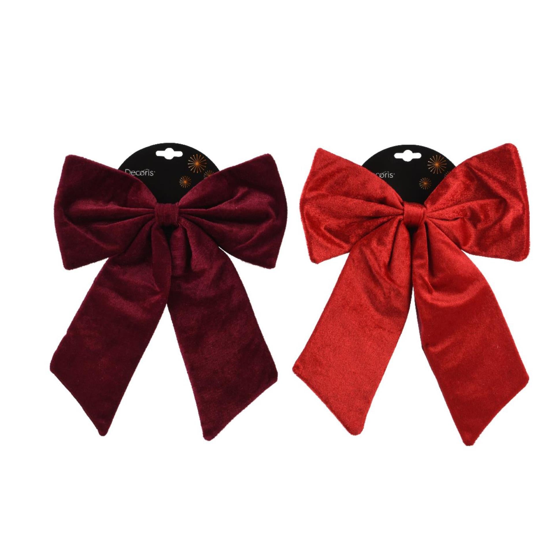 Decoris strik rood bordeaux 30x35cm 2 assorti
