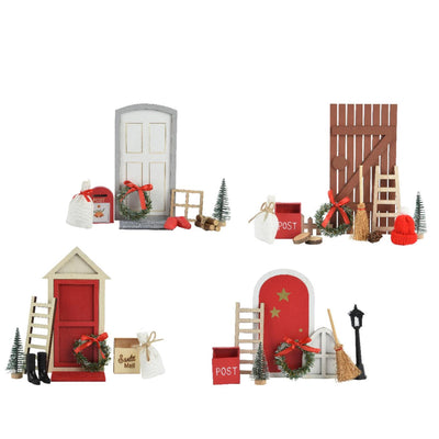 Decoris kerstdorp accessoires set hout 15x6x24cm