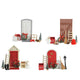 Decoris kerstdorp accessoires set hout 15x6x24cm 4 assorti
