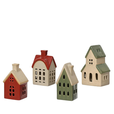 Decoris kerst huis porselein 8,3x11x17,9cm