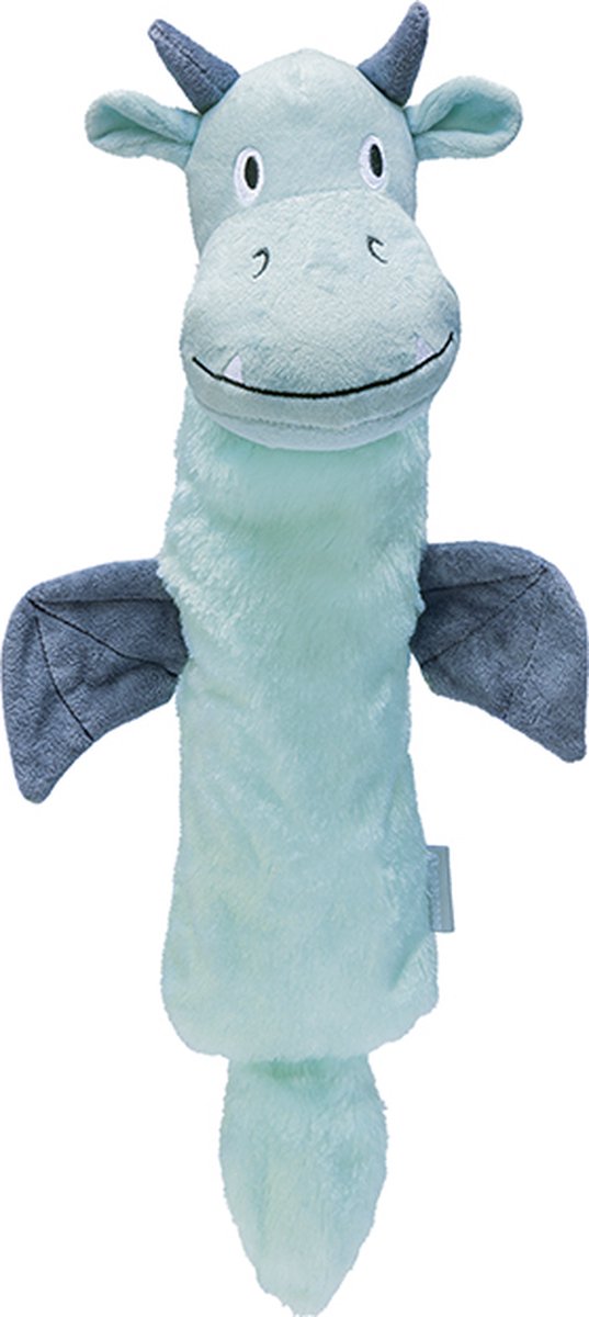 Beeztees puppy flatino draak yi - puppy speelgoed - puppyknuffel - hondenspeelgoed - groen - 45x24,5x6cm
