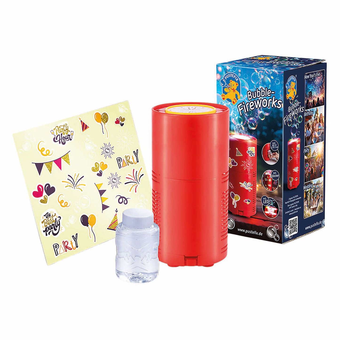 Pustefix bubble fireworks met bellenblaas