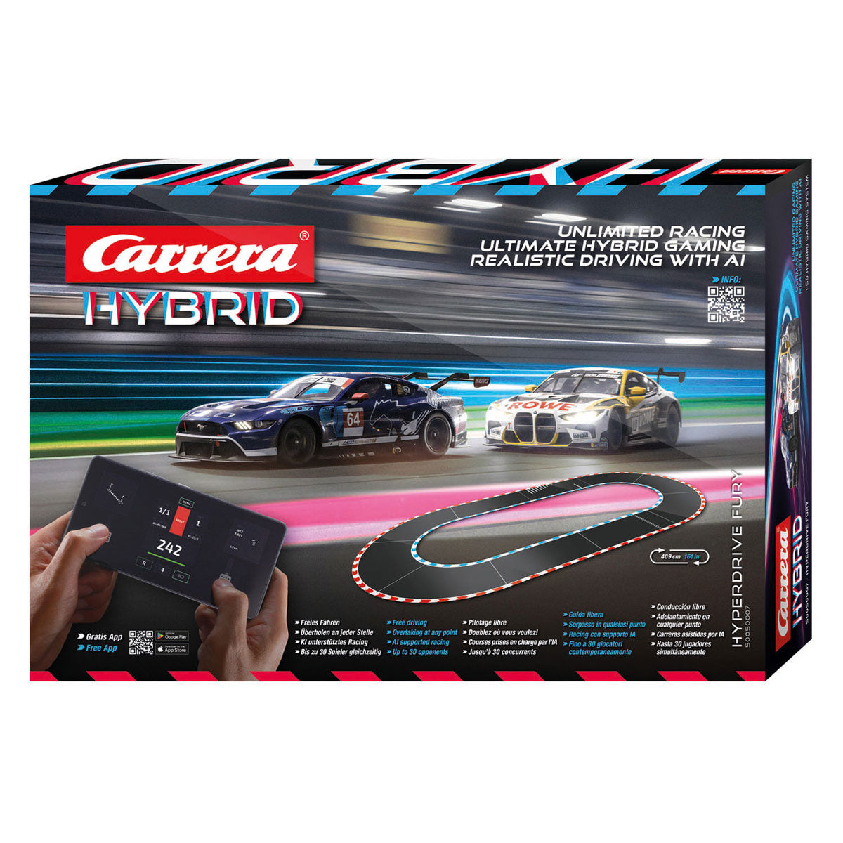 Carrera hybrid racebaan hyperdrive fury - 1:50
