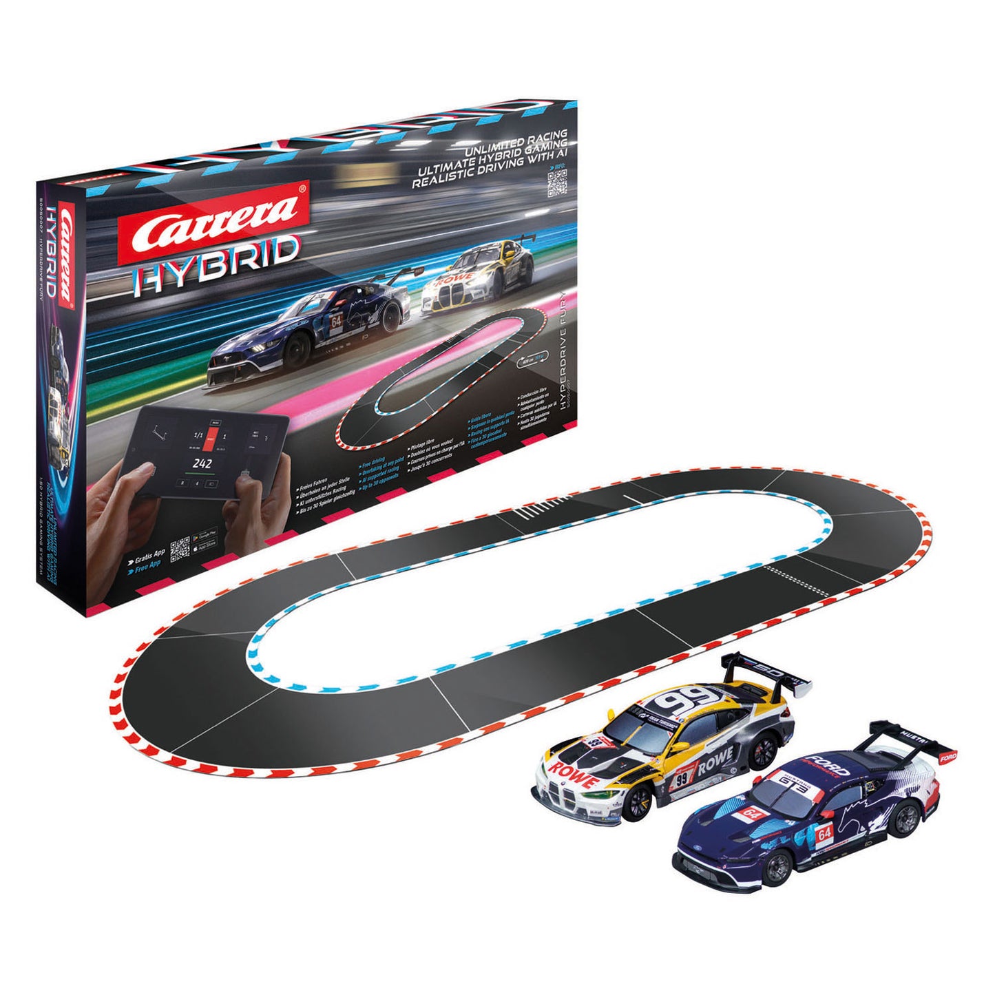Carrera hybrid racebaan hyperdrive fury - 1:50