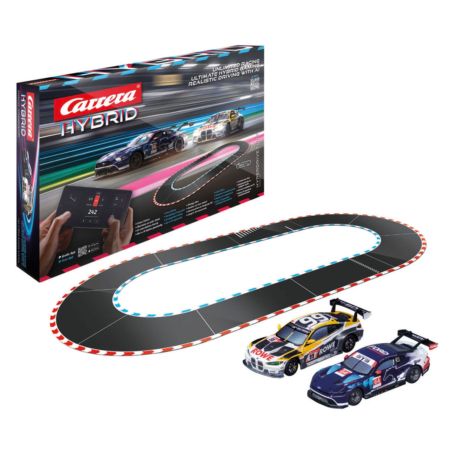 Carrera hybrid racebaan hyperdrive fury - 1:50