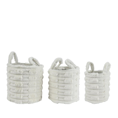 Decoris 3-delig manden set ã˜30x30cm off-white imitatiebont