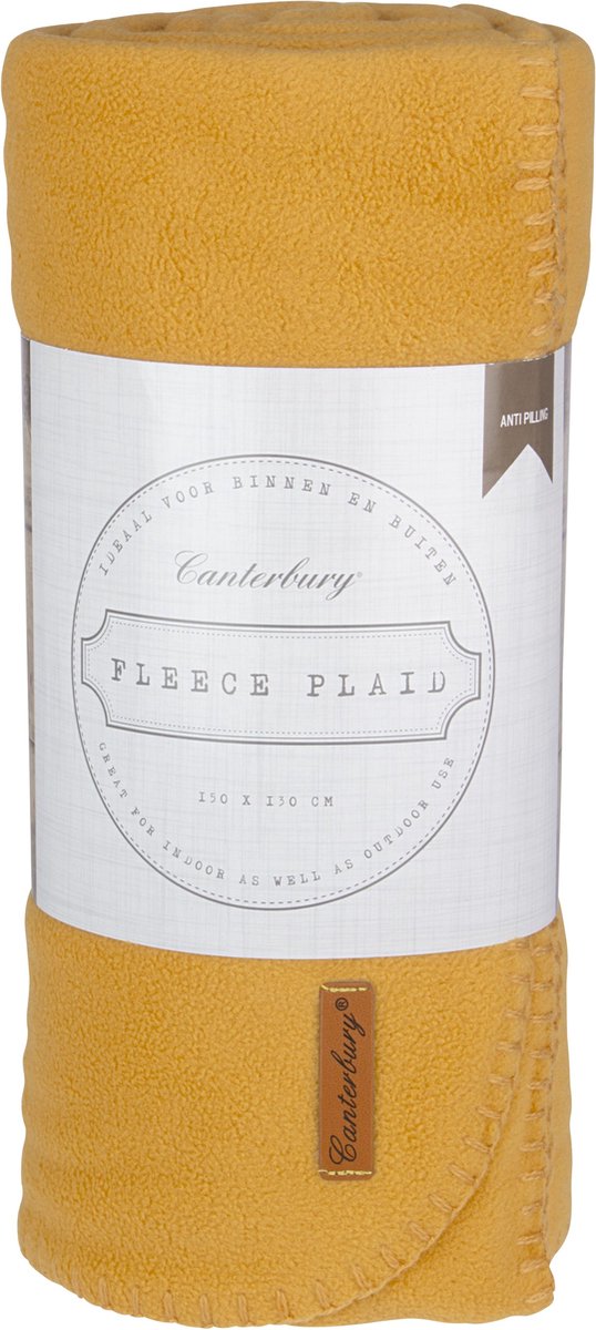Canterbury plaid - fleece - cozy - geel - 150 x 130 cm