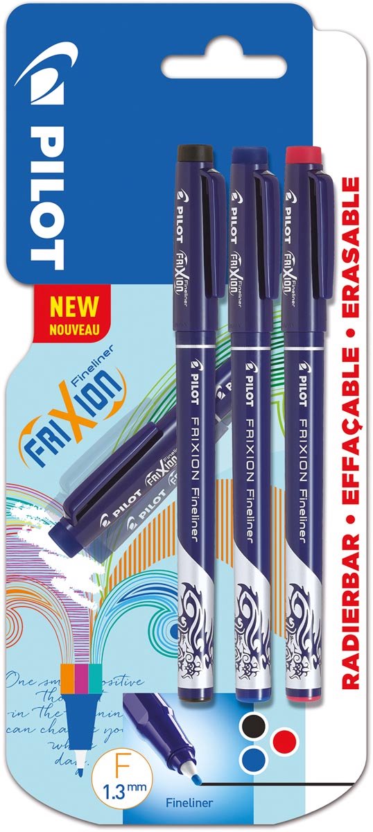 Pilot fineliner frixion basic | geassorteerde kleuren | set van 3 stuks