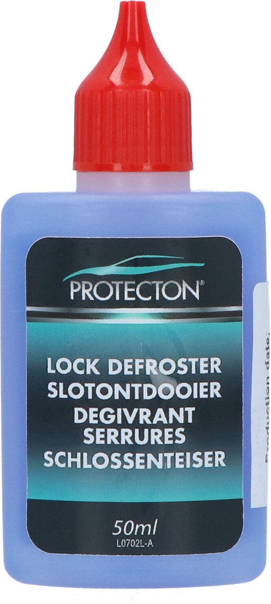 Protecton slotontdooier - maakt bevroren sloten weer los - voorkomt opnieuw bevriezen – met toevoeging van glycol – tip: niet in auto bewaren - 50ml