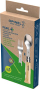 Opinel picnic plus reisbestek - 4-delig - rvs beukenhout - zakmes