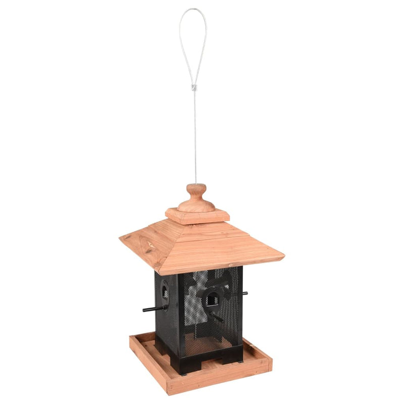 FLAMINGO FLAMINGO Vogelvoedersilo Zulma 22 cm hout zwart en bruin