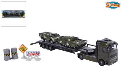 2-Play Die-cast Vrachtwagen Transporter met Tanks, 24cm