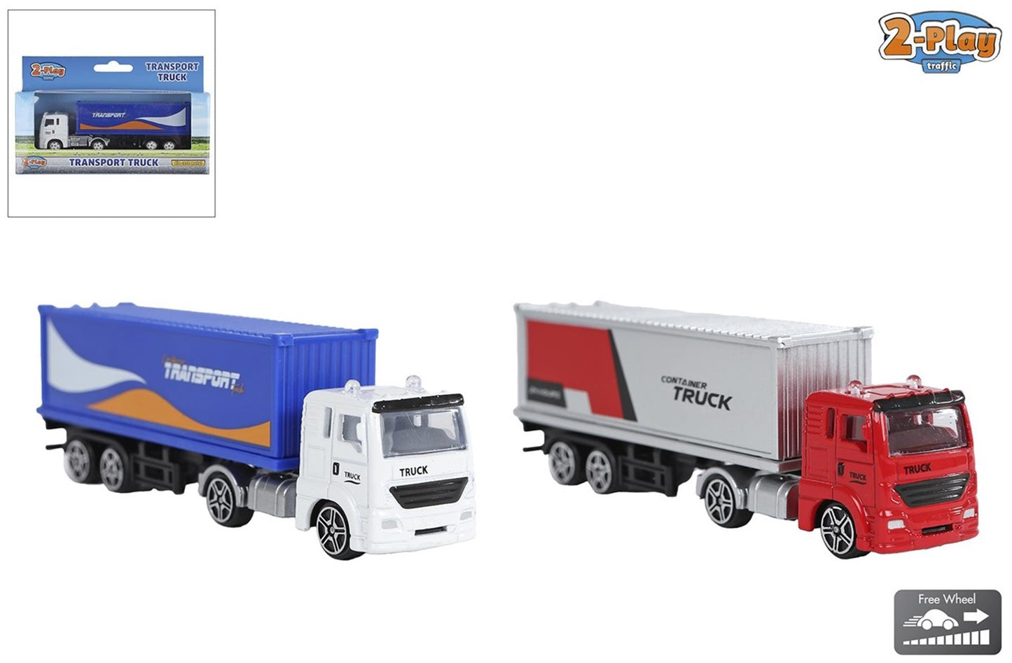 2-play vrachtwagen die-cast 2ass 12cm