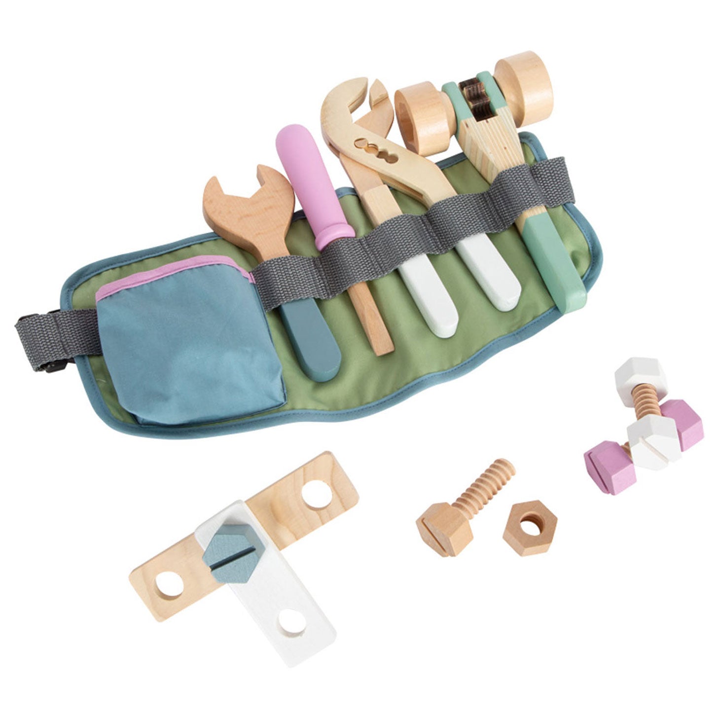Small foot - gereedsschapsriem met houten gereedschap, 15dlg.