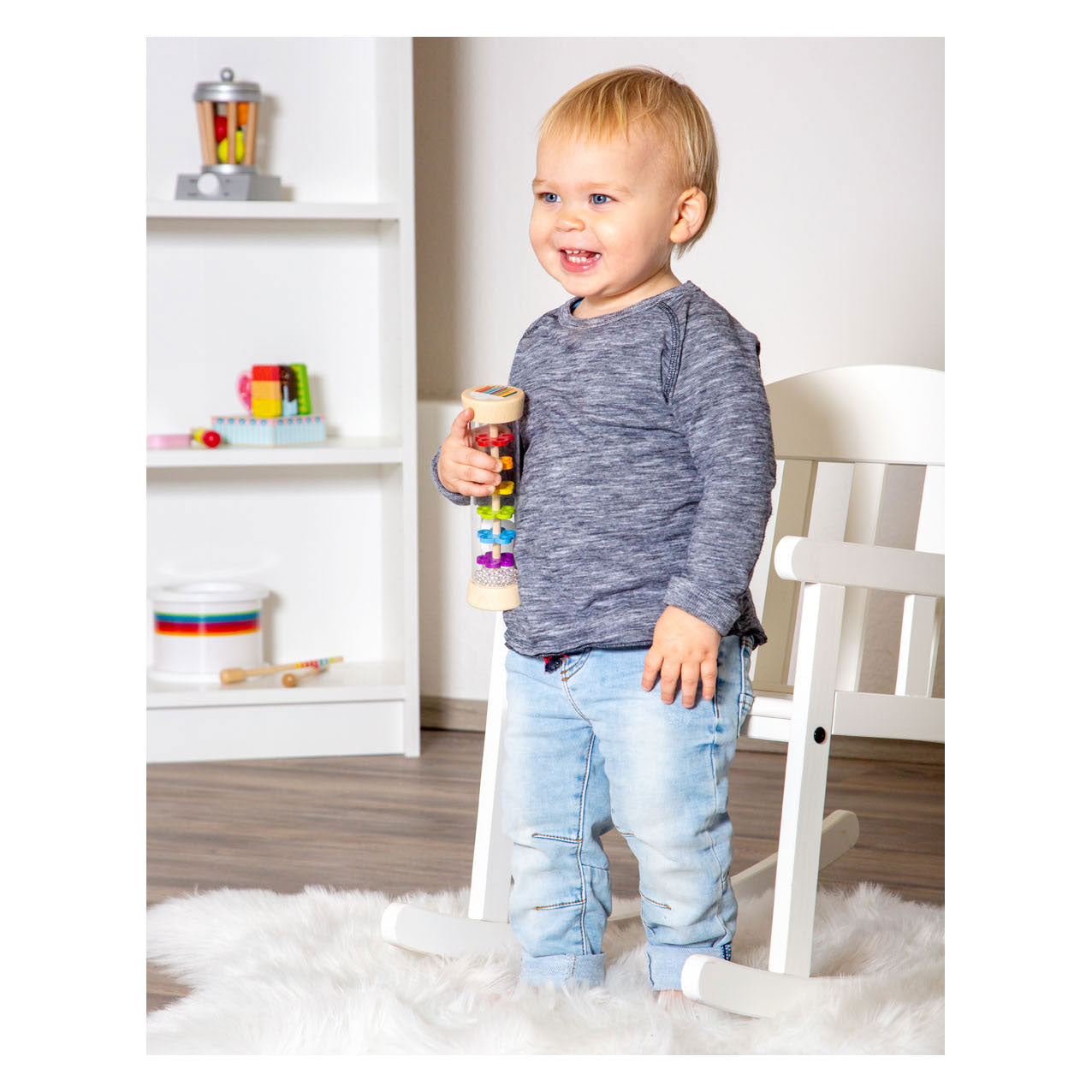 Small foot - houten regenmaker regenboog