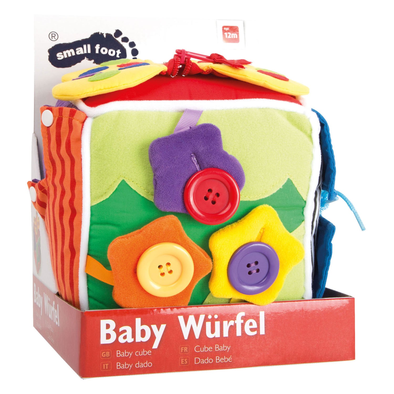 Small foot - baby kubus natuur pluche