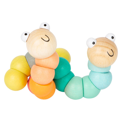 Small foot - houten motoriek rups pastel