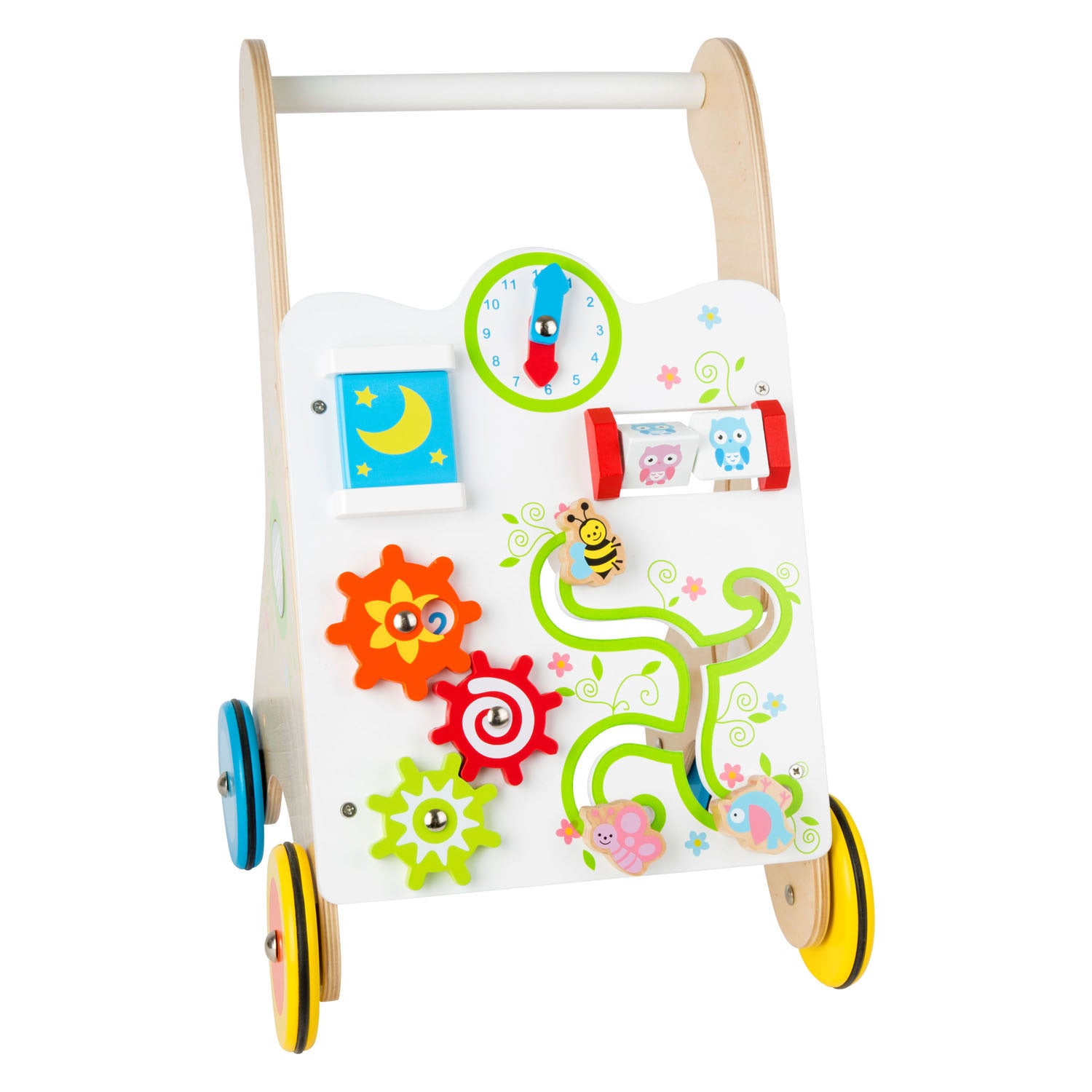 Small foot - houten baby walker loopwagen kleurrijk
