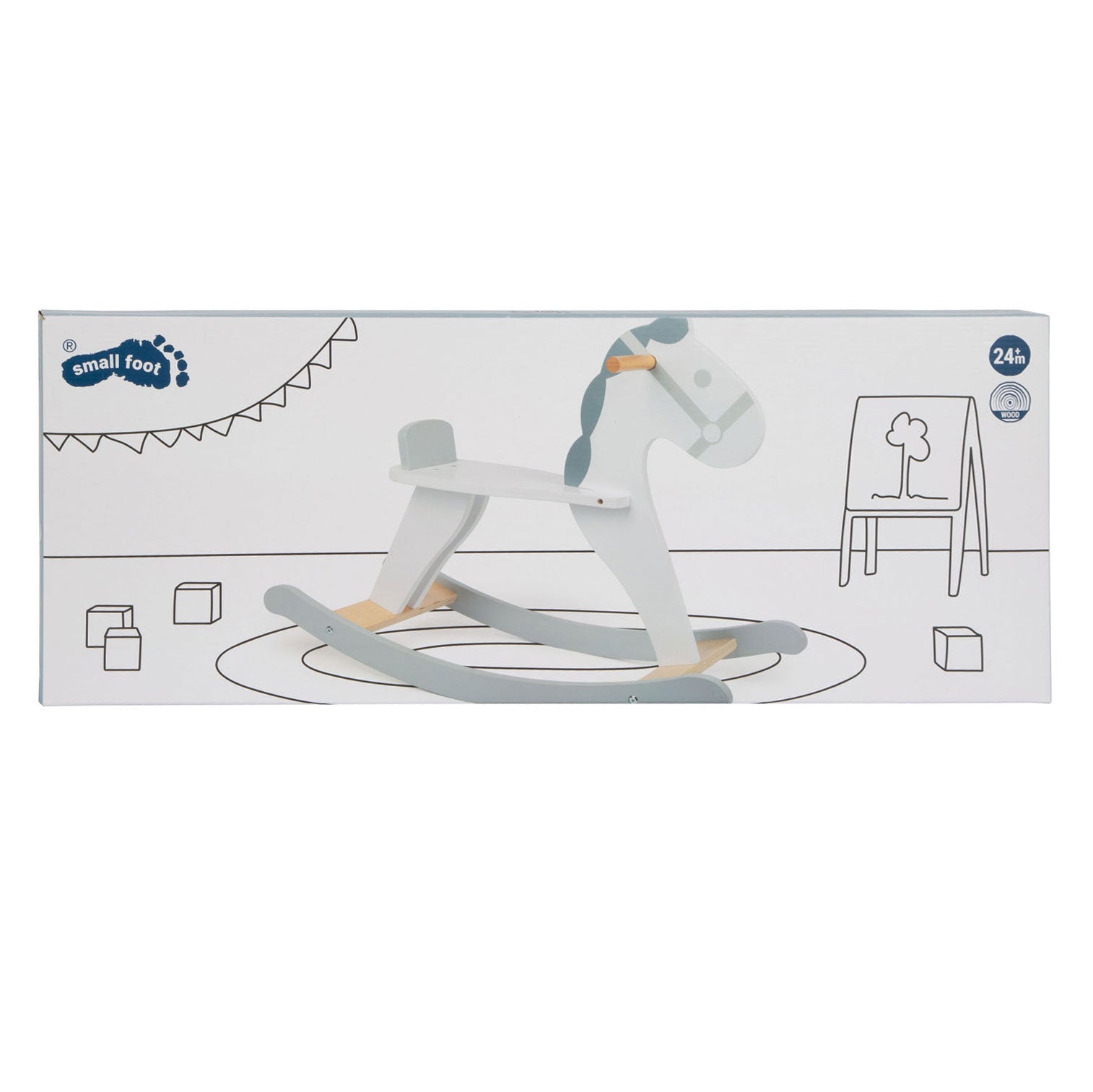 Small foot - houten schommelpaard skandi wit