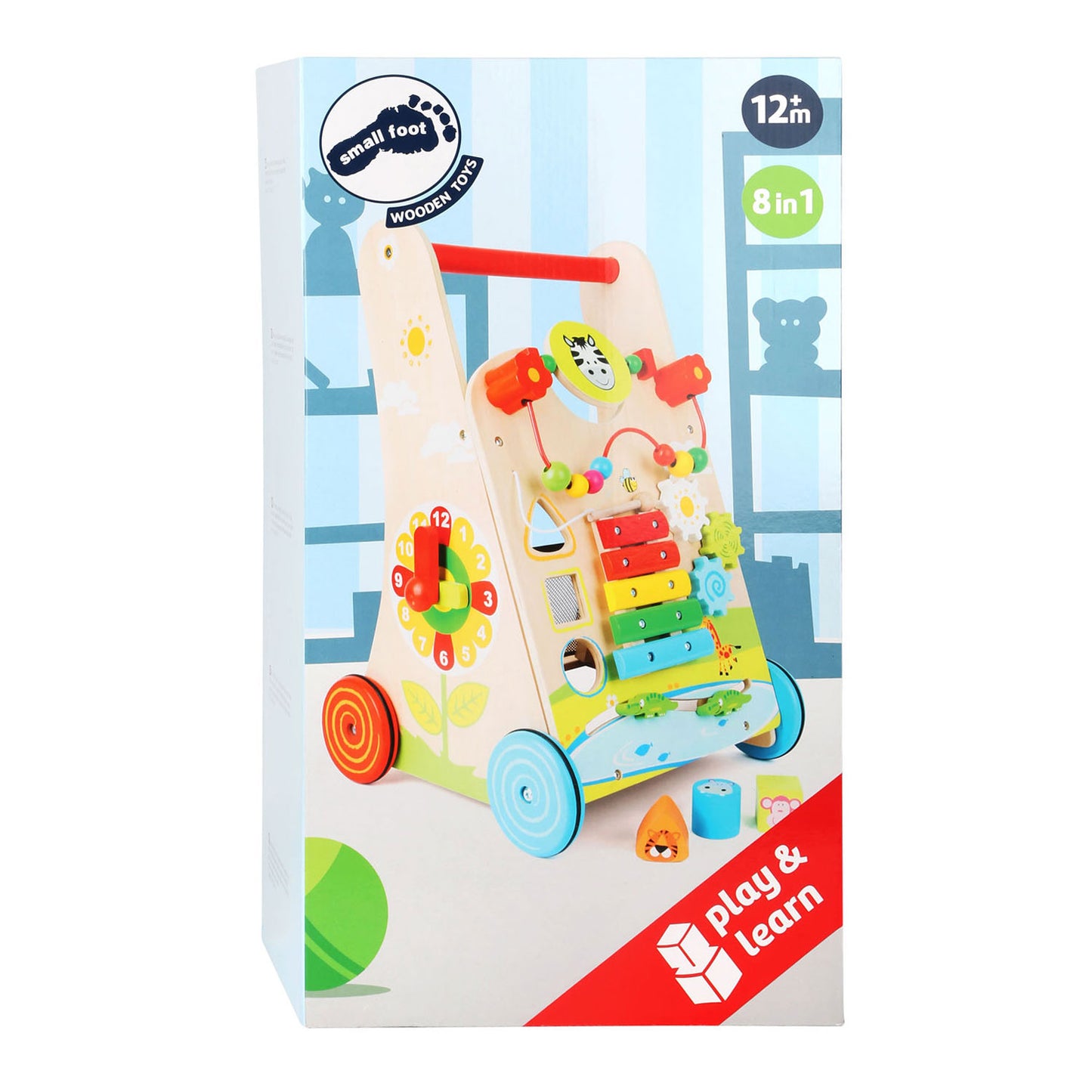 Small foot - houten baby walker loopwagen kleurrijk