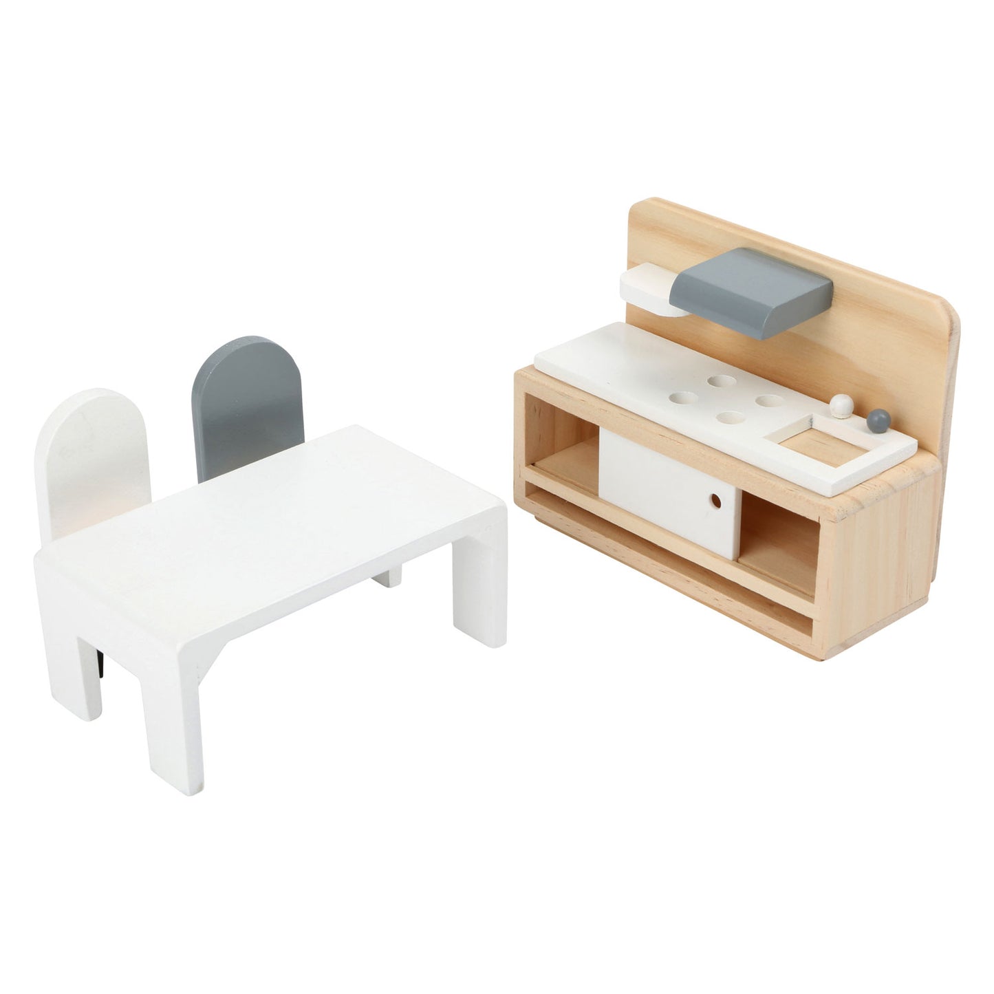 Small foot - houten poppenhuis meubeltjes complete set, 28dlg.
