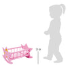 Small foot - houten poppenbed ster roze