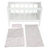 Small foot poppenbed met beddengoed junior 50 x 30 cm hout wit