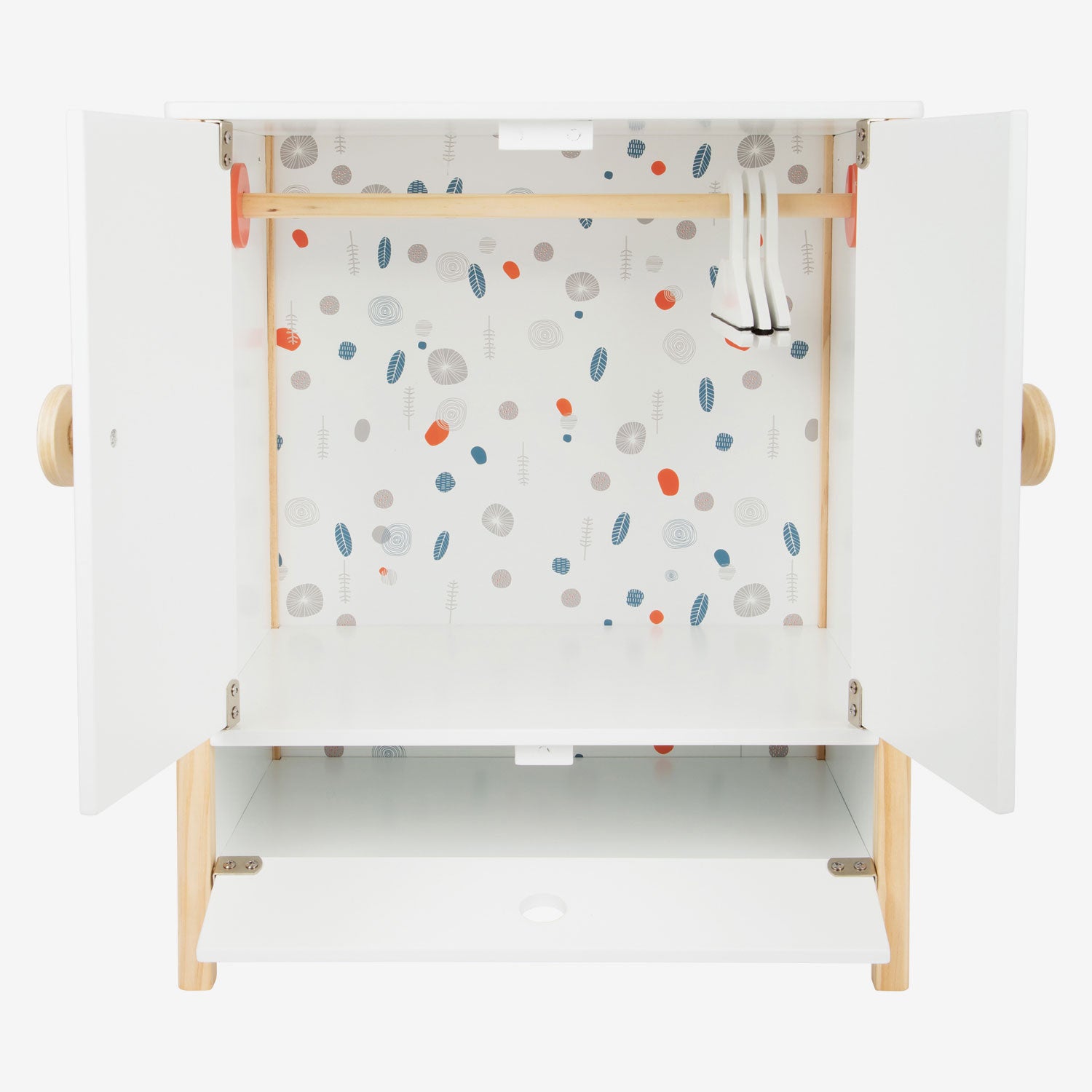 Small foot - houten poppen kledingkast little button met hangers , 3dlg.