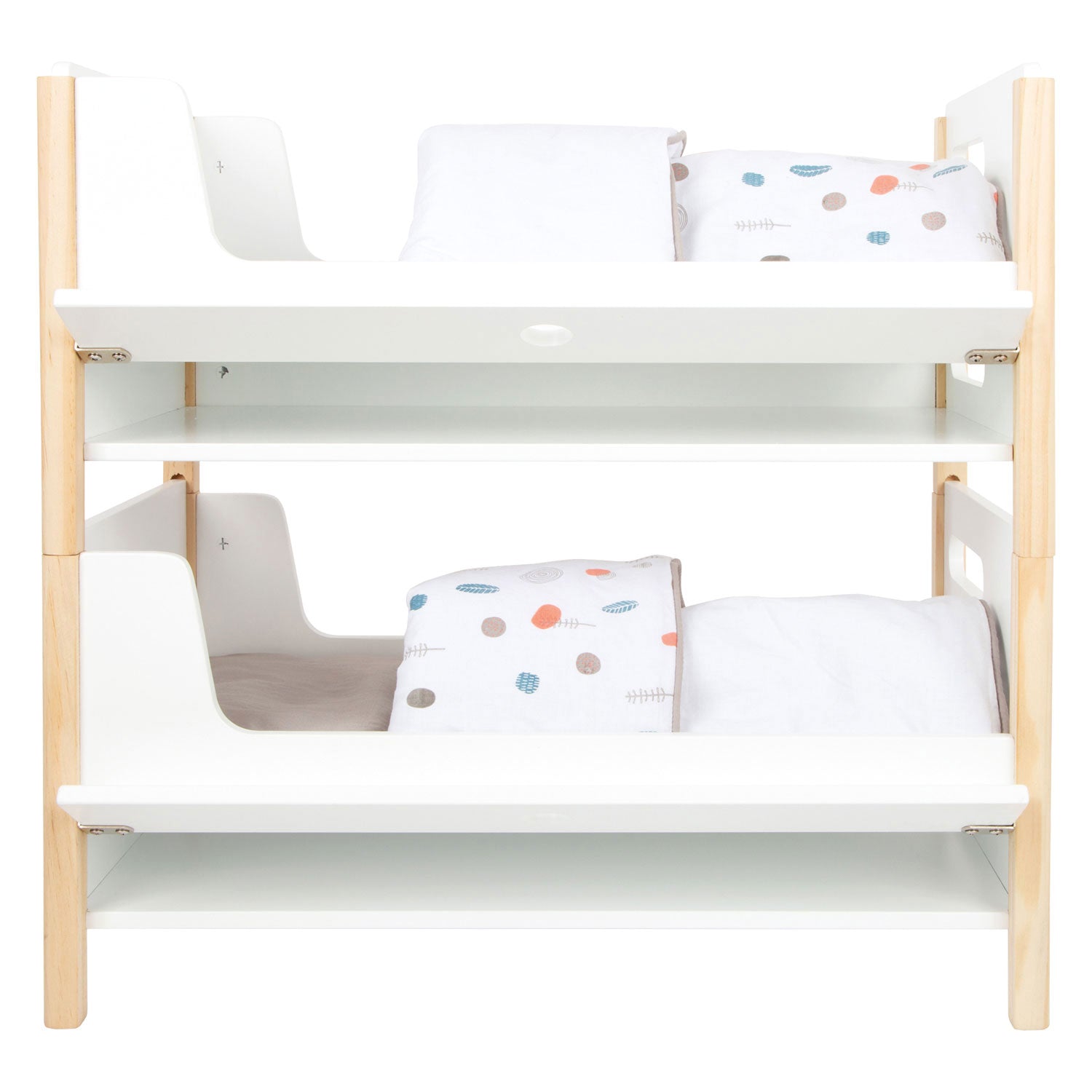 Small foot - houten poppenhoogslaper little button met beddengoed, 6dlg.
