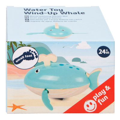 Small foot - badspeelgoed houten walvis opwindbaar