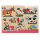 Small foot - houten noppenpuzzel boerderij, 9st. - afbeelding 2