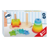 Small foot - houten stapeltoren regenboog cirkel en ster, 19dlg. - afbeelding 2