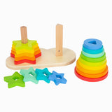 Small foot - houten stapeltoren regenboog cirkel en ster, 19dlg. - afbeelding 3
